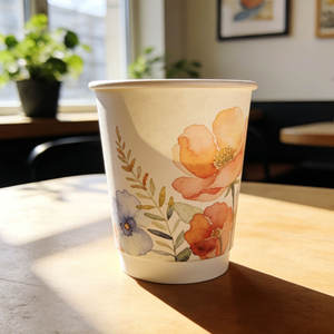 แก้วกระดาษรักษ์โลกแบบกำหนดเองสำหรับเครื่องดื่มร้อนเย็น แก้วกระดาษแบบใช้แล้วทิ้งสองชั้นฉนวนกันความร้อน - Product Image 2