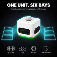 EBO-TECH Cámara de estacionamiento binocular con IA compartida para 3/6 vehículos, doble 4MP, sensor de ocupación de 6 bahías, bajo costo, para garaje interior