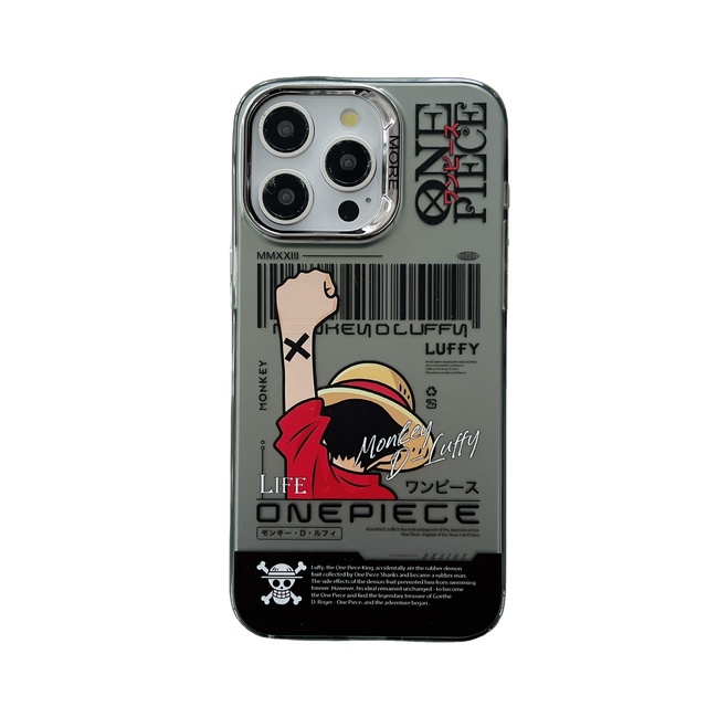 New UV Print Strong TPU PC Button Anime One Piece Luffy Zoro Carton White Black Phone Case for IPhone 17 Pro Max 16 13 Back Case