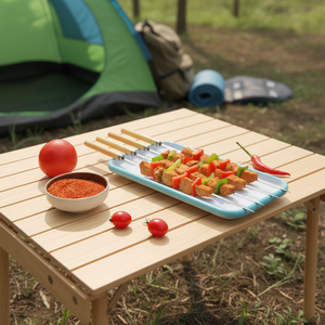 Juego de Brochetas para Barbacoa con Mango de Madera para Carne, <span class=keywords><strong>Camarones</strong></span>, Pollo y Vegetales - Product Image 1