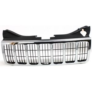 Rejilla de parrilla para Jeep <span class=keywords><strong>Grand</strong></span> <span class=keywords><strong>Cherokee</strong></span> 2005 <span class=keywords><strong>2006</strong></span> 2007 carcasa cromada con inserto negro de plástico OEM 55156814AB - Product Image 1