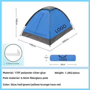 Tente de camping extérieure légère et compacte pour deux personnes-avec housse de pluie et sac de transport pour sac à dos, randonnée ou plage (orange) - Product Image 4