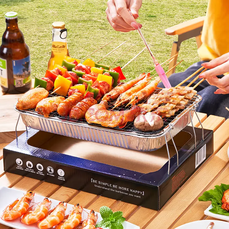 Sinh thái không khói không mùi than tre dùng một lần ngay lập tức BBQ nướng