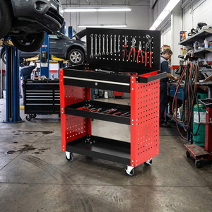 Chariot à outils à 3 niveaux en acier laminé à froid, fabrication professionnelle, faible coût, service personnalisé, chariot utilitaire pour atelier et garage - Product Image 3