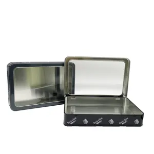 Neue Produkte große rechteckige Zinn Aufbewahrung sbox für Kleidung Geschenk Kosmetik Rechteckige Blechdose Mit Fenster