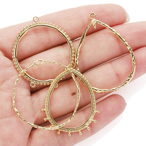 Pendientes de Aro con Forma de Lágrima Irregular en Tono Dorado, Talla Grande, Joyería de Moda para Mujer - Product Image 2