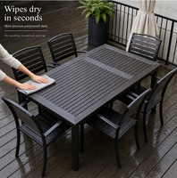 Chaises empilables peu encombrantes, ensembles de conversation d'extérieur, grande table rectangulaire, ensembles de repas de patio toutes saisons pour la maison et le bistrot