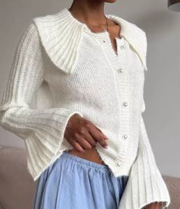 Suéter Cárdigan de Punto Premium Ajustado con Botones Metálicos para Mujer, Novedad de Otoño - Product Image 3