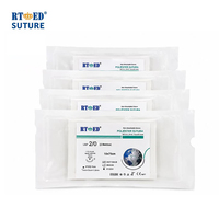 RTMED Suture chirurgicale non résorbable en soie avec PTFE Pledget pour chirurgie cardiovasculaire, certifiée CE, modèle 2-6/0, vente chaude