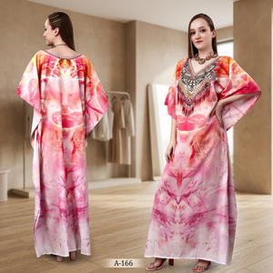 Indian Boutique <b>Kaftan</b> Dress Exclusive Fancy Afreen Latest Polyester Crepe Digital Print Women African <b>Kaftan</b> With Stone Work - Product Image 3