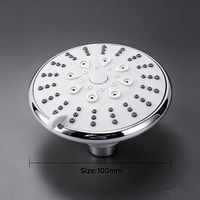 Pommeau de douche à 5 fonctions, pommeau de douche rond de 100 mm, chromé, multi-modes, petit pommeau de douche pour salle de bain