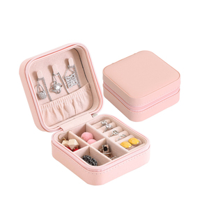 Small Ring Earring Necklace Pu Jewellery Case Travel jewelry Box Leather Jewelry Organizer