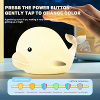 Lampe de bureau en forme de dauphin mignon pour la décoration de la maison, lampe tactile pour enfants, lampe de nuit pour la chambre à coucher, veilleuse pour enfants