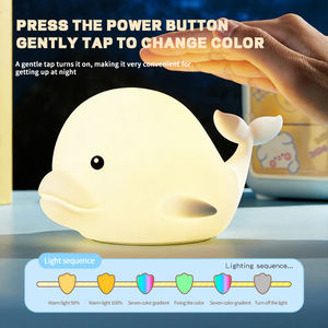 โคมไฟตั้งโต๊ะรูปสัตว์ปลาโลมาน่ารักสำหรับตกแต่งบ้านของเด็กโคมไฟกลางคืนแบบมีแผ่นสัมผัสสำหรับ<span class=keywords><strong>นอน</strong></span>สำหรับห้อง<span class=keywords><strong>นอน</strong></span>ไฟกลางคืนสำหรับเด็ก - Product Image 3