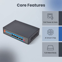 Switch AI Cerdas 48V 100Mbps dengan 4 Port PoE dan 2 Port Uplink
