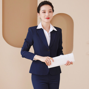 Conjunto de traje para mujer, forrado de terciopelo, grueso, para otoño e invierno; elegante, para negocios, trabajo y oficina; mal atti - Product Image 4