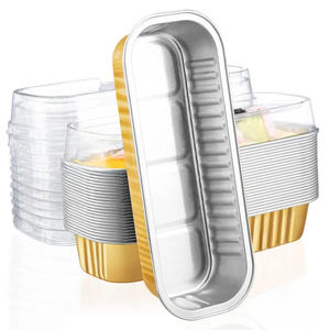 500pcs <strong>Disposable</strong> Aluminum Foil Baking Cups 7oz <strong>Mini</strong> Cake Pans Rectangle Cupcake Containers For <strong>Dessert</strong> Cheesecake Creme Brulee - Product Image 1