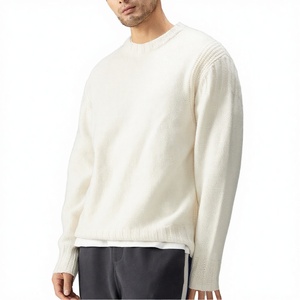 Nouveau pull en maille ample uni anti-rides pour l'hiver, col rond, manches longues, décontracté, pour homme, tendance - Product Image 3