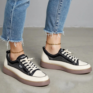 Bairuilun รองเท้าผ้าใบผู้หญิงพื้นนุ่มสีขาวอเนกประสงค์, รองเท้าลำลองหัวมนแบบเบากันลื่นสไตล์เกาหลีขายส่ง - Product Image 3