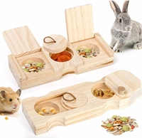 Jouets en bois de lapin de haute qualité renforcés à vendre, jeu de puzzle pour petits animaux cache-cache, distributeur