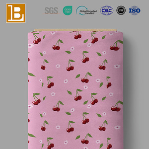 Vente en gros de tissu en popeline sergé 100% coton tissé à motif de cerises douces fraîches de style <span class=keywords><strong>japonais</strong></span> pour vêtements T-shirts Textiles - Product Image 2