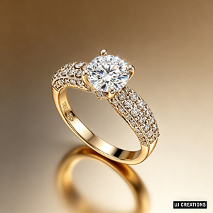 Anillo de Compromiso y Boda Personalizado de Oro Sólido S925/10K/14K/18K con Diamante Redondo de 1.0CT Cultivado en Laboratorio, Engastado con Puntas, Certificado por IGI - Product Image 6