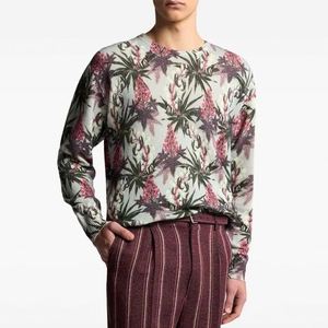 Pull en tricot jacquard personnalisé du fabricant, pull moelleux luxueux à motifs floraux incrustés pour hommes - Product Image 1