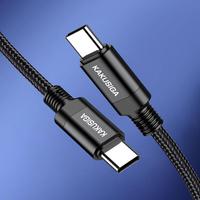 Kabel Data Pengisian Cepat 60W Harga Pabrik KAKUSIGA, USB Type C ke Type C, Kabel Pengisian Daya PD USB 2m, Fleksibel dan Nyaman