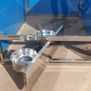 Set of 2 Portable Stainless-Steel <strong>Dog</strong> <strong>Bowls</strong> Rotating Feeding <strong>Bowl</strong> <strong>for</strong> Cage Kennel and <strong>Crate</strong> <strong>for</strong> Hanging Pet Food and <strong>Water</strong> - Product Image 1