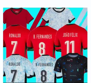 24 25 Bồ Đào Nha bóng đá Jerseys fernandes Ronaldo 2024 Euro Cup bóng đá Áo sơ mi người đàn ông trẻ em Kit B. fernandes joao Felix dài tay áo