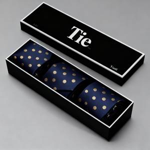 Conception personnalisée de luxe Boîte d'emballage pour ceinture et cravates Boîte de rangement pour noeud papillon Boîte de papier pour hommes d'affaires - Product Image 1
