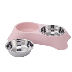 High Quality Stainless Steel Pet Food Bowl, Multi-Functional 2-In-1 For Dog Feeding And Drinking Water