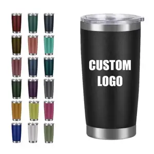 20oz Tumbler portabel dinding ganda Logo kustom Mug daur ulang 304SS vakum cangkir antiselip dan tahan suhu tinggi