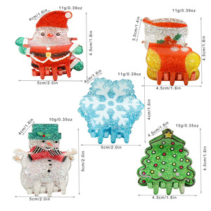 Nouvelle Collection : Pinces à Cheveux Créatives pour Noël, Éléments <span class=keywords><strong>de</strong></span> Dessins Animés, Style Européen et Américain, en Plastique – Accessoires pour Cheveux <span class=keywords><strong>Femme</strong></span> - Product Image 2