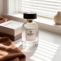 Flacon de parfum vide de luxe personnalisé avec logo, 30 ml, 50 ml, 100 ml, emballage unique, flacon de parfum cylindrique en verre ambré avec boîte