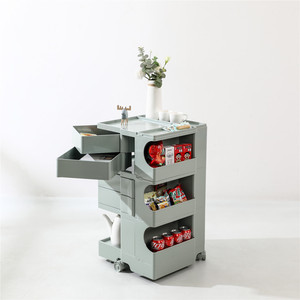 Mobili per la casa moderni cassettiera girevole a 3 strati carrello per camera da <span class=keywords><strong>letto</strong></span> comodino in plastica bianca ABS armadietto laterale per <span class=keywords><strong>letto</strong></span> - Product Image 6