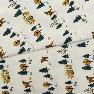 Tela de franela con estampado de pigmento de algodón de un solo lado, personalizada, supersuave, a cuadros/dibujos animados de animales, venta al por mayor - Product Image 2