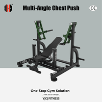 Máquina de Entrenamiento de Pecho de Acero con Respaldo Inclinado de Seguridad, Palancas Separadas, Soporte para Piernas y Carga de Discos para Gimnasio