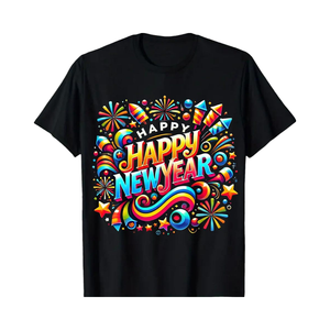 T-shirt vintage con grafica di Capodanno, vestibilità alla moda da <span class=keywords><strong>uomo</strong></span>, girocollo, manica corta, unisex, taglie dalla S alla 4XL - Product Image 1