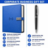 Carnet de notes A5 de luxe personnalisé avec logo, écologique, avec chargeur sans fil et ensemble de stylos, pour cadeaux d'entreprise de Noël, vente en gros pour les fêtes