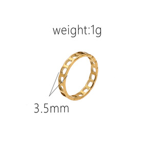 Geometric Hollow Square <b>Ring</b> Gold Women's Fashion Jewelry Gift <b>Titanium</b> Steel Index Finger <b>Ring</b> - Product Image 4