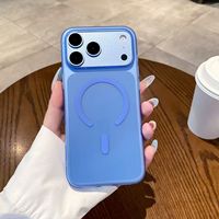 Nouvelle coque de téléphone portable en TPU givré avec aimant pour iPhone, coque arrière en TPU