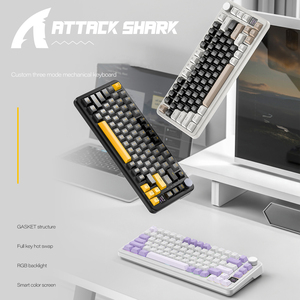 Aanval Haai X85 Pro Drie Mode Rgb Bt Draadloos Mechanisch Toetsenbord Met <span class=keywords><strong>Display</strong></span> Aangepast Hot Plug Spel Mechanisch Toetsenbord - Product Image 2