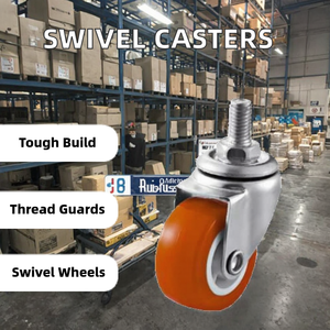 Orange Lenkrollen mit Bremse und Gewindeschutz aus <span class=keywords><strong>Nylon</strong></span> für Möbel und Vitrinen Einkaufsräder - Product Image 2