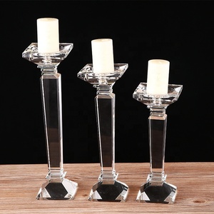 Portavelas de Cristal Transparente, Candelabro, Candelero Hecho a Mano, Estilo Europeo, Decoración del Hogar - Product Image 1