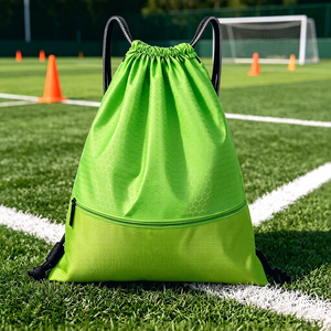 Sac à cordon personnalisé avec impression par transfert thermique, sac à chaussures à cordon, sac à cordon en nylon imperméable pour le football, sac de sport - Product Image 1