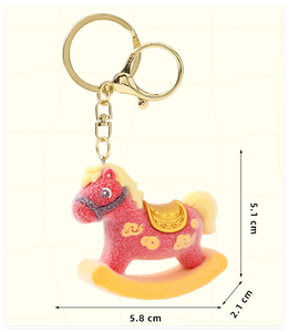 Porte-clés <span class=keywords><strong>Cheval</strong></span> <span class=keywords><strong>à</strong></span> <span class=keywords><strong>Bascule</strong></span> de Dessin Animé Symbole de l'Année, <span class=keywords><strong>en</strong></span> Métal Vintage, Animal du Zodiaque, Pendentif <span class=keywords><strong>à</strong></span> Suspendre pour Sac <span class=keywords><strong>à</strong></span> Dos, Cadeaux du Nouvel An - Product Image 2