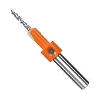 SUNJOY Carbide Center Drill Bit Set with Titanium Coating and Side-lock Tool Holder for Wood Countersink and Screw Drilling