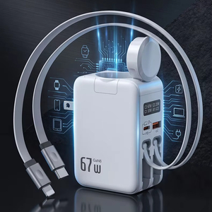 Cargador Rápido Tipo C 5 en 1 Power Eric de 67W con Cable Retráctil para Laptop, Teléfono, Auriculares y Viajes - Product Image 1
