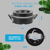 Plafonnier LED encastré de style nordique pour usage commercial, avec logement pour lampe GX53, dimmable, pour la décoration intérieure